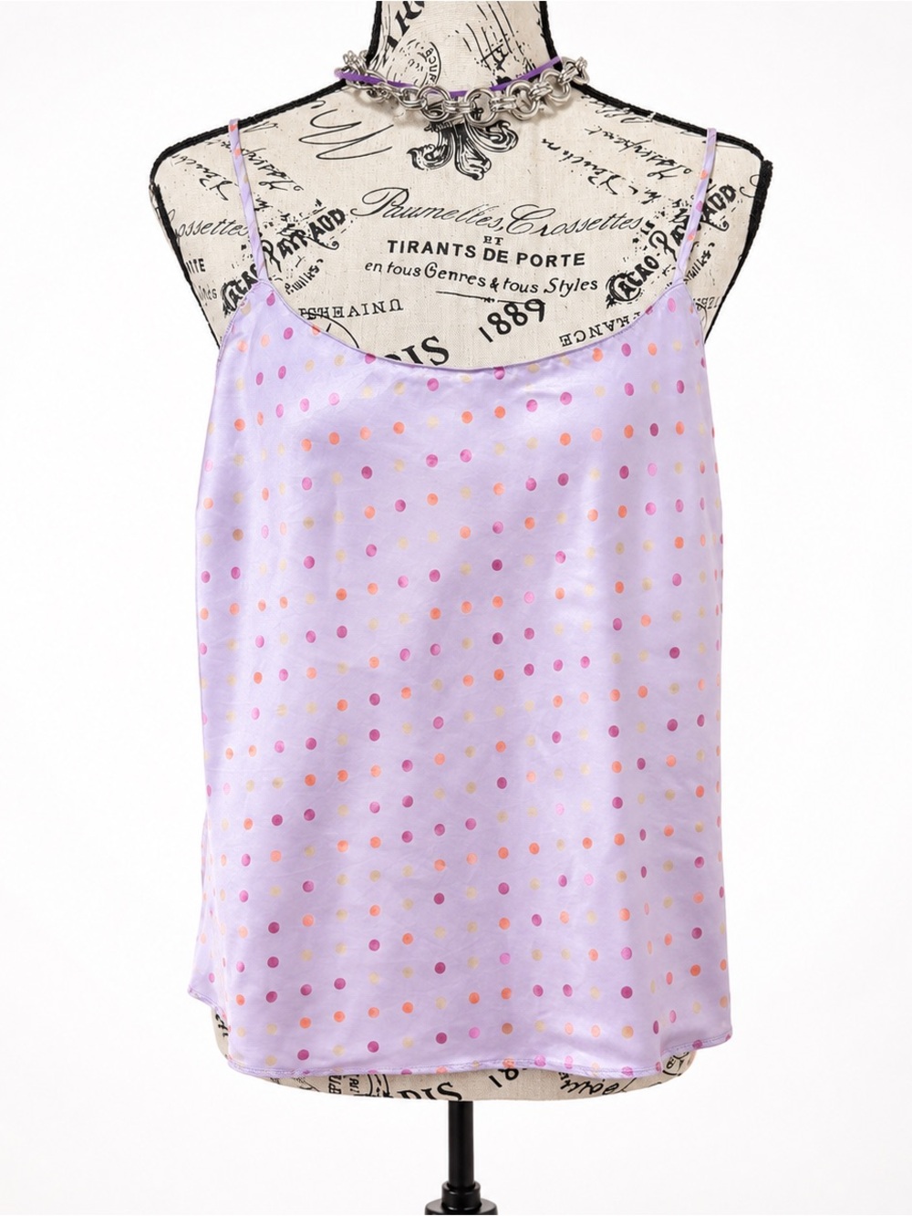 Victoria's Secret Lavender Polka Dot Satin Cami